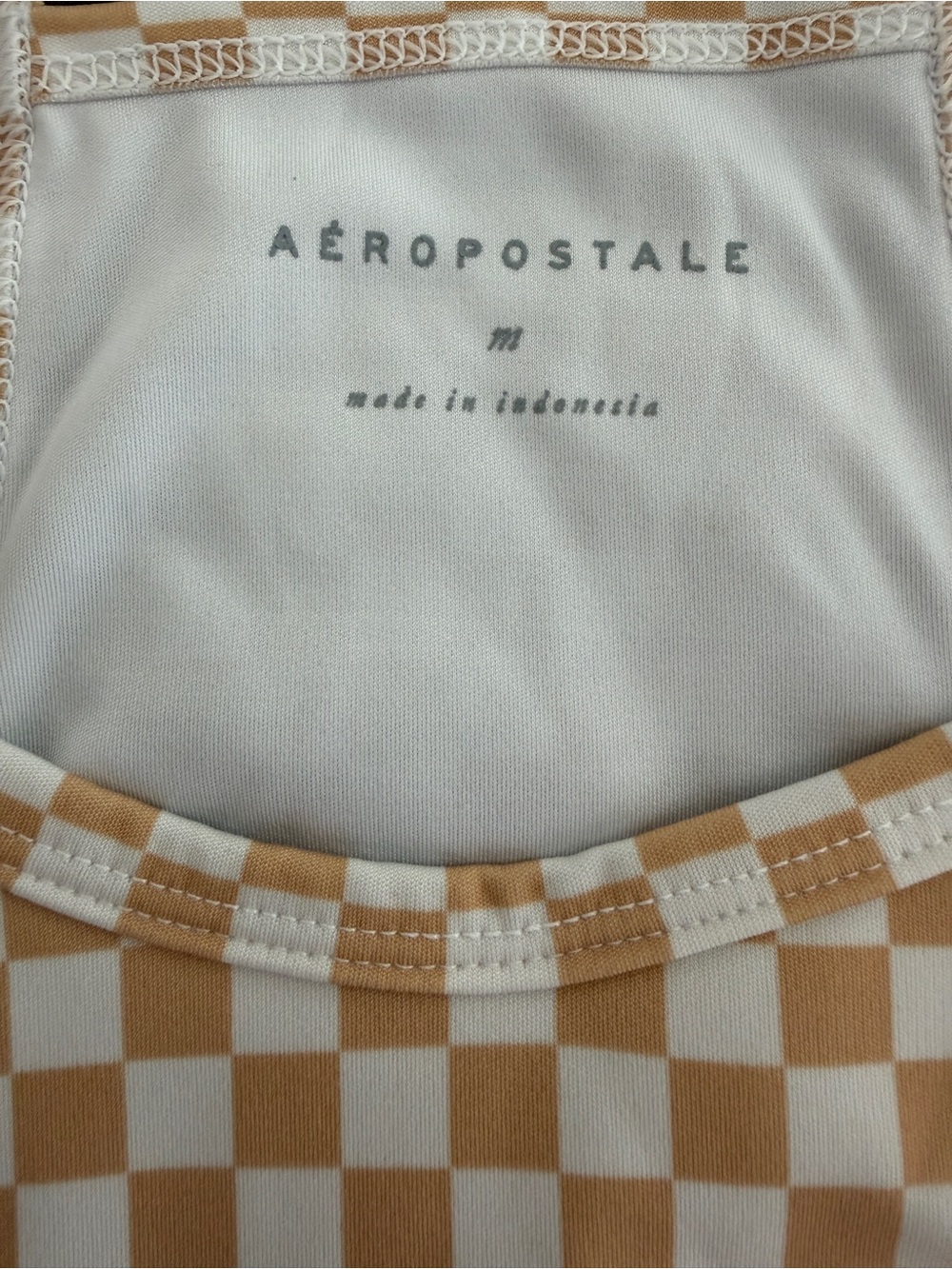 Like New Checkerboard Halter Crop Top & Skirt Set - Beige - Picture 16 of 16